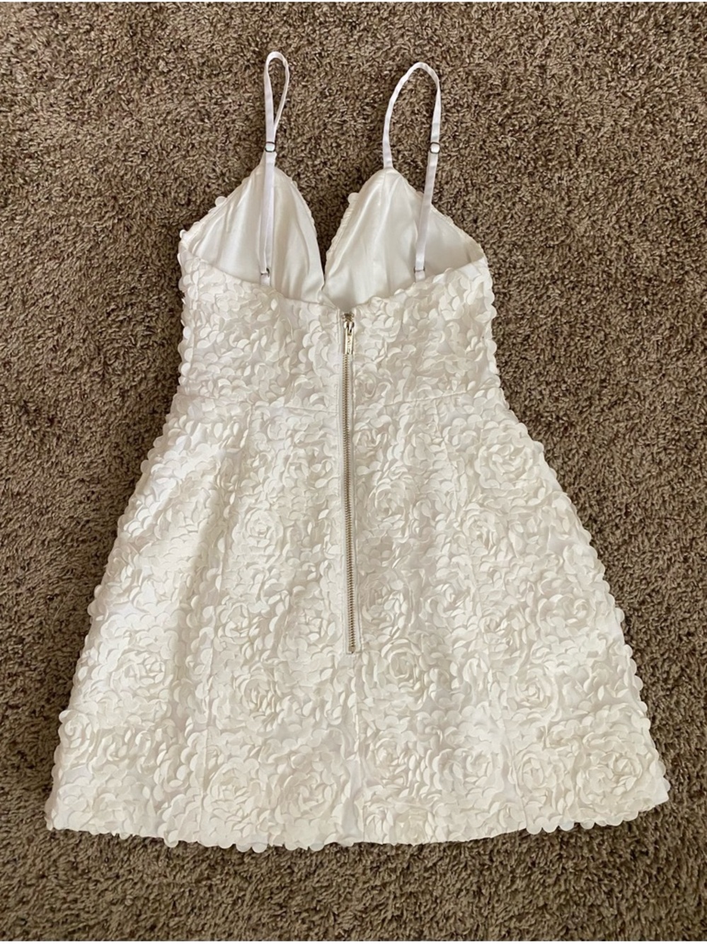 House of CB London White Floral Appliqué Spaghetti Strap Dress - Picture 3 of 6